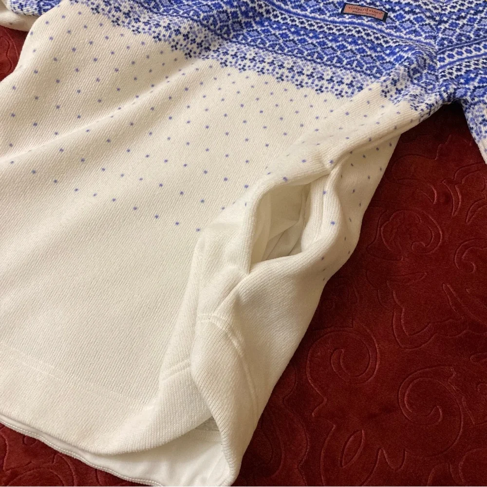 Vineyard Vines FairIsle Pullover Sweater Drawstring Funnel Neck Pockets Sz S - Picture 7 of 11